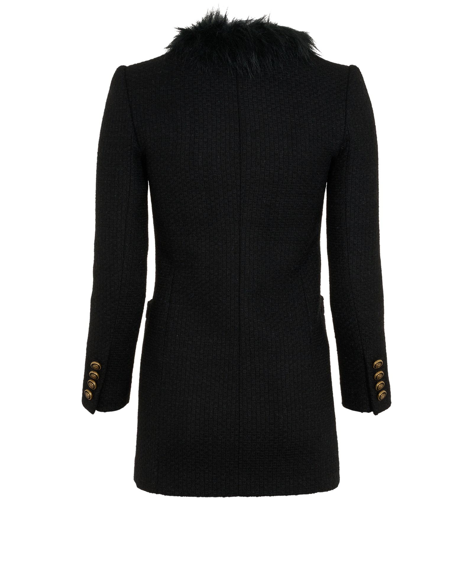 Saint Laurent  Faux Fur Collar Blazer, &pound;375, Clothing, Black, Wool, Back view