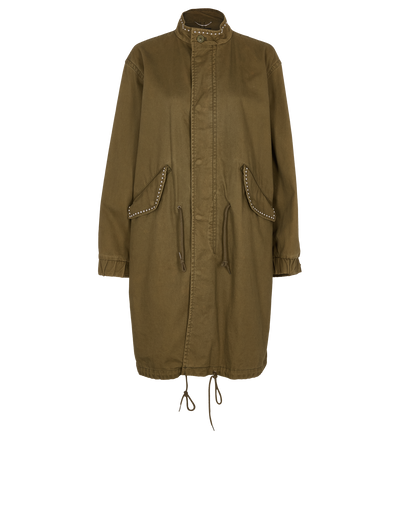 Saint Laurent Sweet Dreams Parka, £550, Clothing, Green, Cotton, Front view