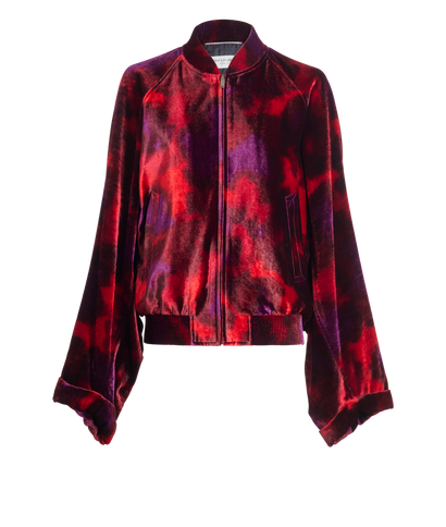 Saint Laurent Velour Multicolor Bomber Jacket, front view