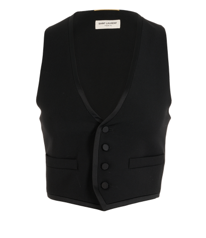 Saint Laurent Waistcoat, &pound;110, Clothing, Black, Wool, Front view