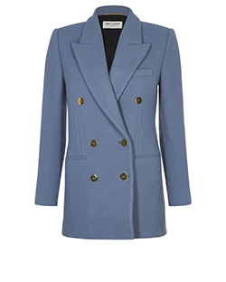 Saint Laurent Double Breasted Blazer, wool/cashmere, blue, 6, 3*