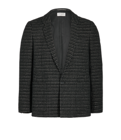 Saint Laurent 2020 Metallic Effect Tweed Blazer,Mens,Wool,Black, Sz M, 3*