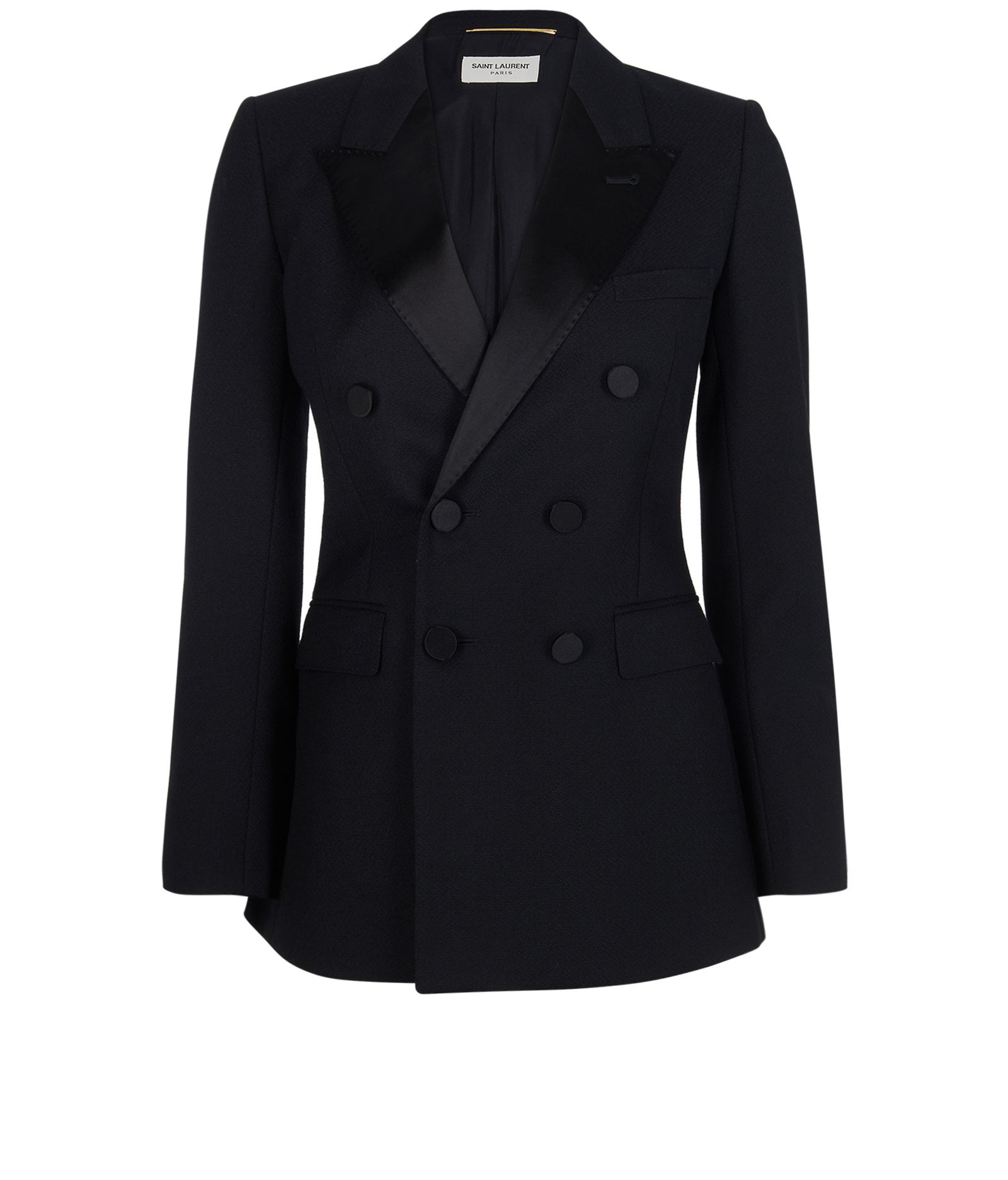 Louis Vuitton Double-Breasted Wool Tuxedo Coat, Black, 54