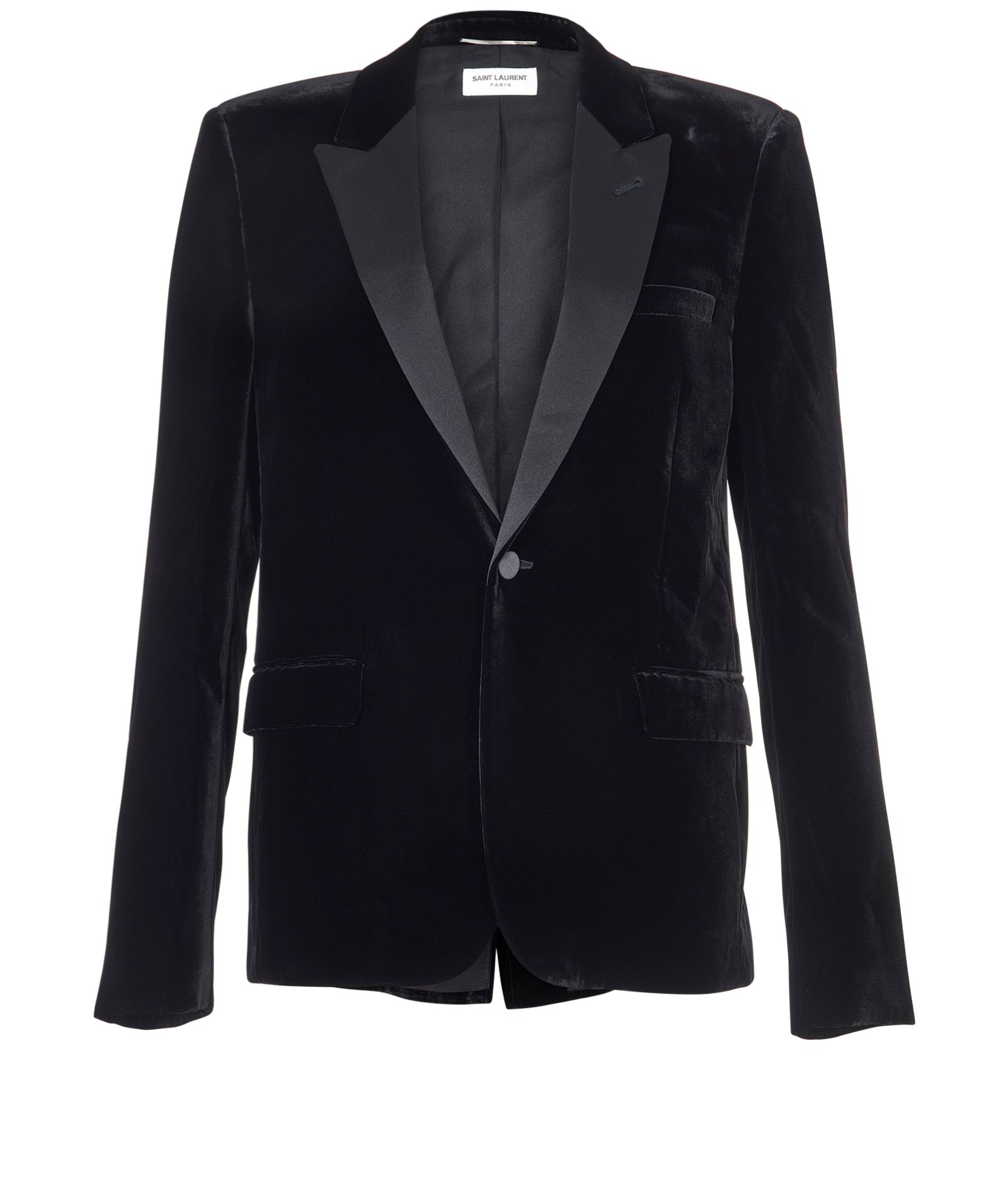 YVESSAINTLAURENTトリムポケットノーカラージャケット赤 極美品