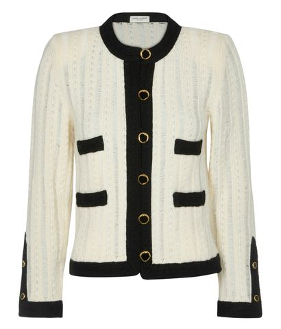 Saint Laurent Two Tone Knitted Jacket, front view