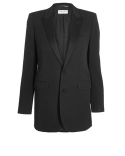 Yves Saint Laurent Single Breasted Blazer, Wool, Black, UK12, 3*