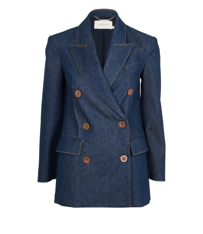 Zimmerman Denim Button Up Blazer, &pound;250, Clothing, Blue, Denim, Front view