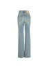 Alexander McQueen Embroidery Straight Leg Jeans, &pound;350, Clothing, Blue, Cotton, Back view