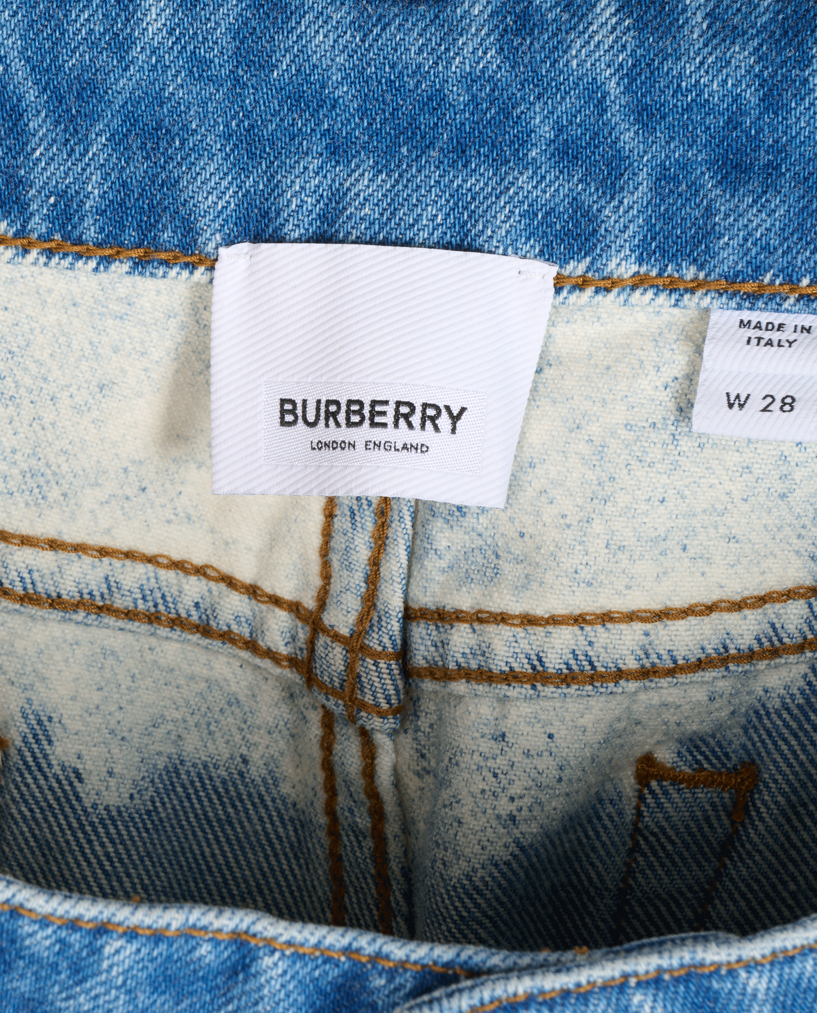 Burberry Seamill Slim Jeans, &pound;220, Clothing, Blue/White, Cotton, Other view
