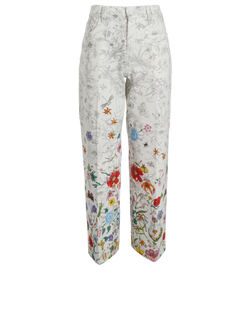 Gucci Floral Print Jeans, Cotton, White, UK 10, 3*