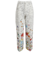 Gucci Floral Print Jeans, &pound;295, Clothing, White, Cotton, Front view