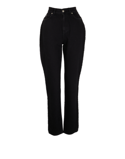 Alexander McQueen Raw-Trim Jeans, &pound;140, Clothing, Black, Cotton, Front view
