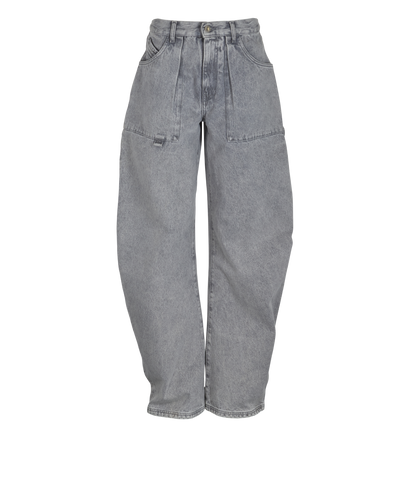 The Attico Effie Jeans, &pound;220, Clothing, Grey, Cotton, Front view