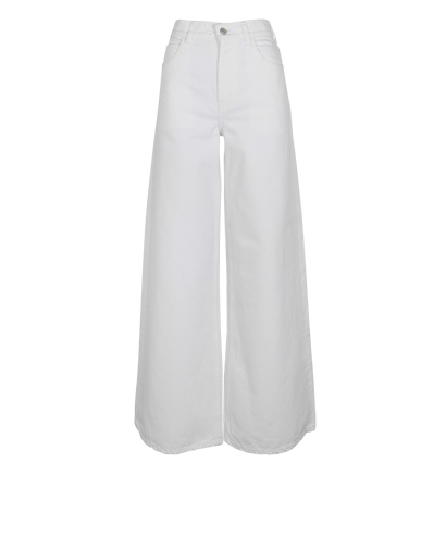 Celine Wide Leg Jeans, &pound;140, Clothing, White, Cotton, Front view
