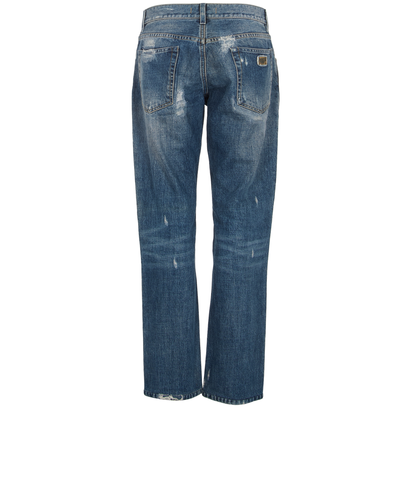 Dolce & Gabbana Embroidery Straight Leg Jeans, &pound;110, Clothing, Blue, Denim, Back view