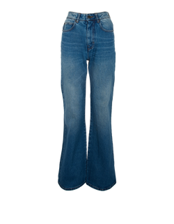 Ami Flare Jeans, Cotton, Blue, UK6, 3*