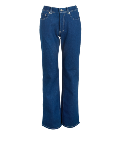 Acne High Waisted Jeans, &pound;180, Clothing, Blue, Cotton, Front view