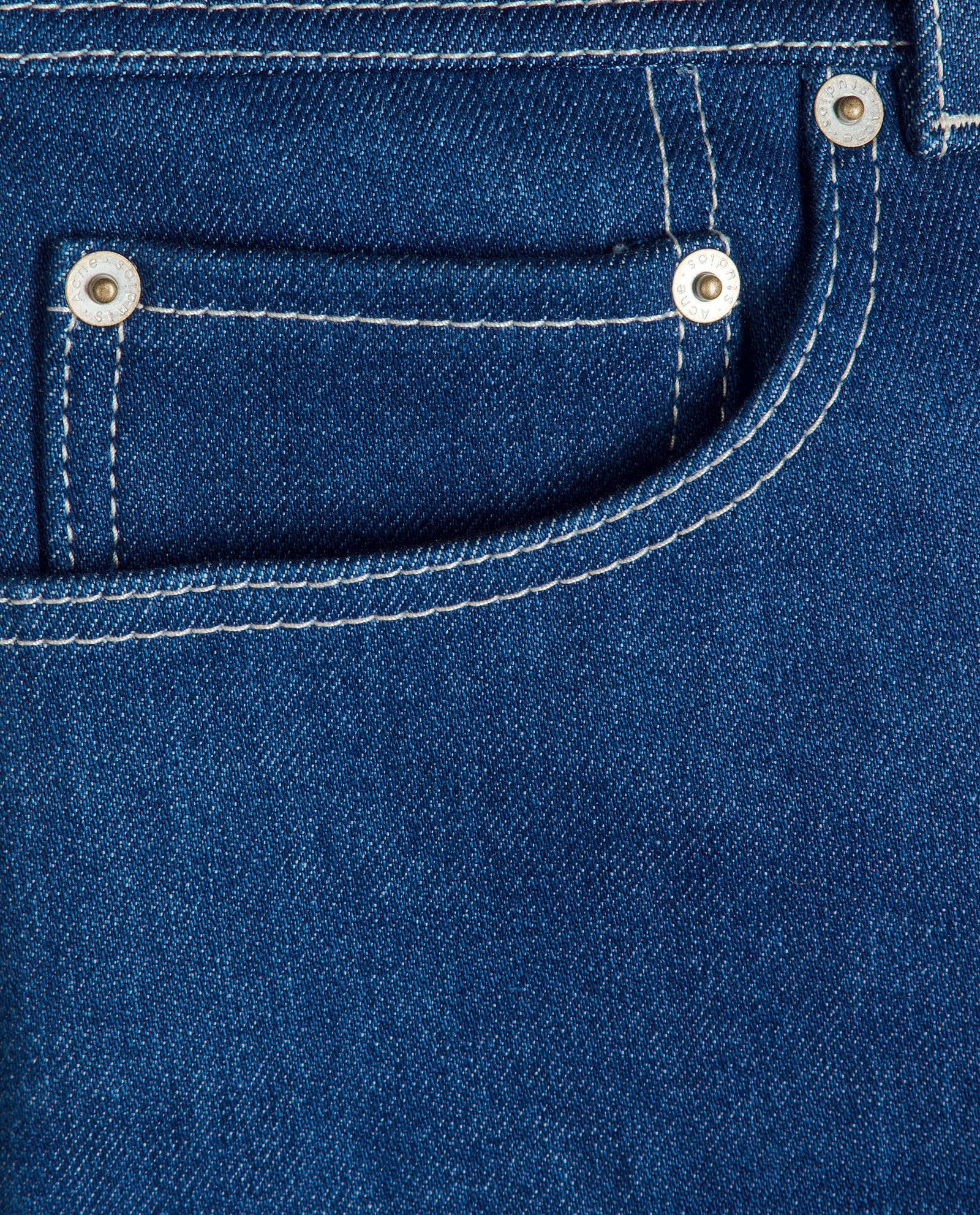Acne High Waisted Jeans, &pound;180, Clothing, Blue, Cotton, Other view