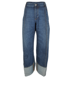 Bottega Veneta Roll-Up Straight Jeans, Cotton, Blue, UK 12, 3*