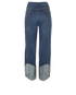 Bottega Veneta Roll-Up Straight Jeans, £350, Clothing, Blue, Cotton, Back view