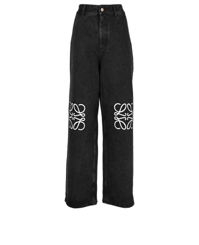 Loewe Anagram Baggy Jeans, &pound;495, Clothing, Black, Denim, Front view