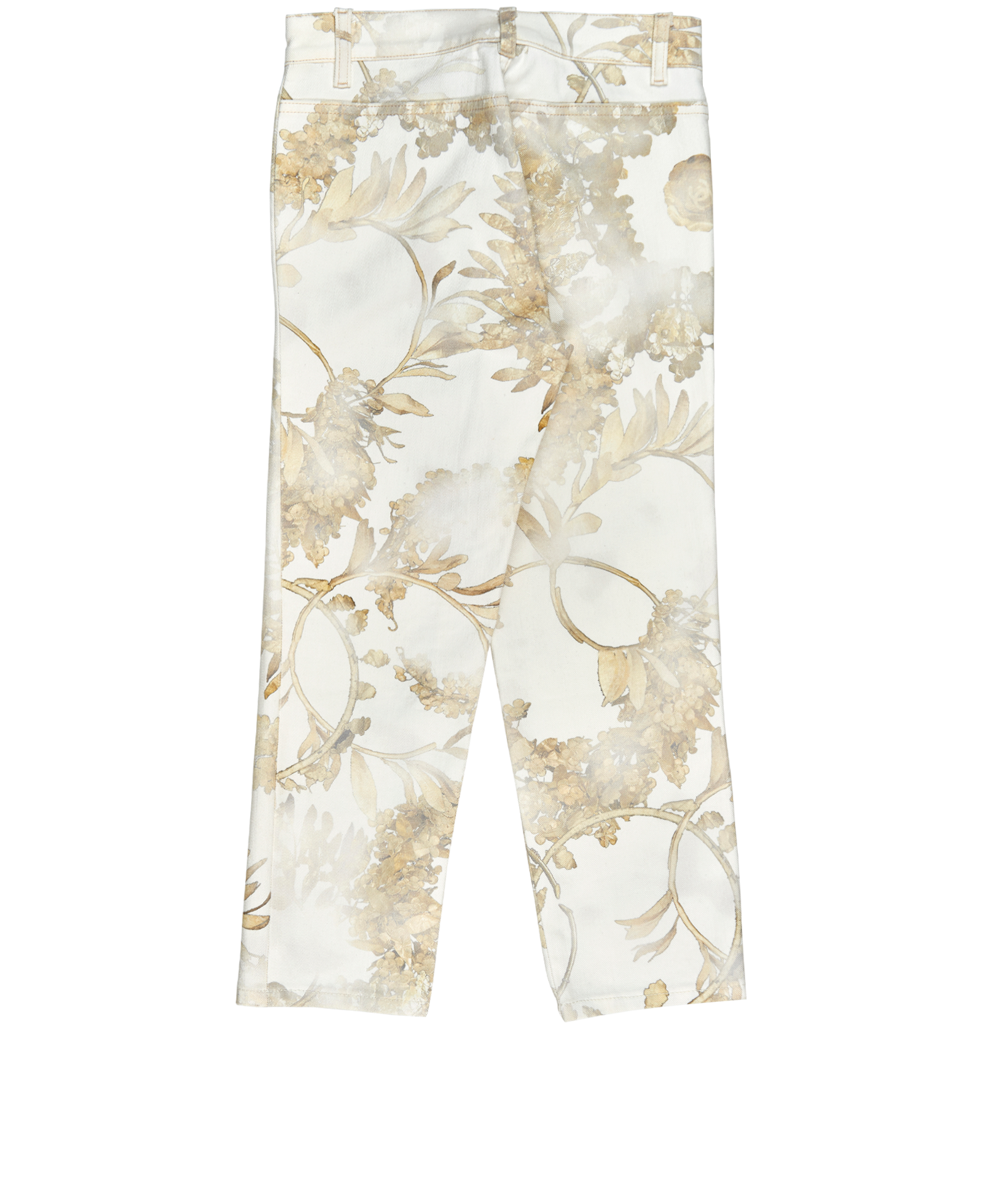 Chanel Cropped Jeans, &pound;180, Clothing, Cream/Gold, Cotton, Back view