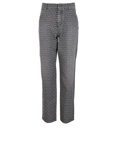 Balmain Monogram Straight Leg Jeans, &pound;350, Clothing, Black, Cotton, Front view
