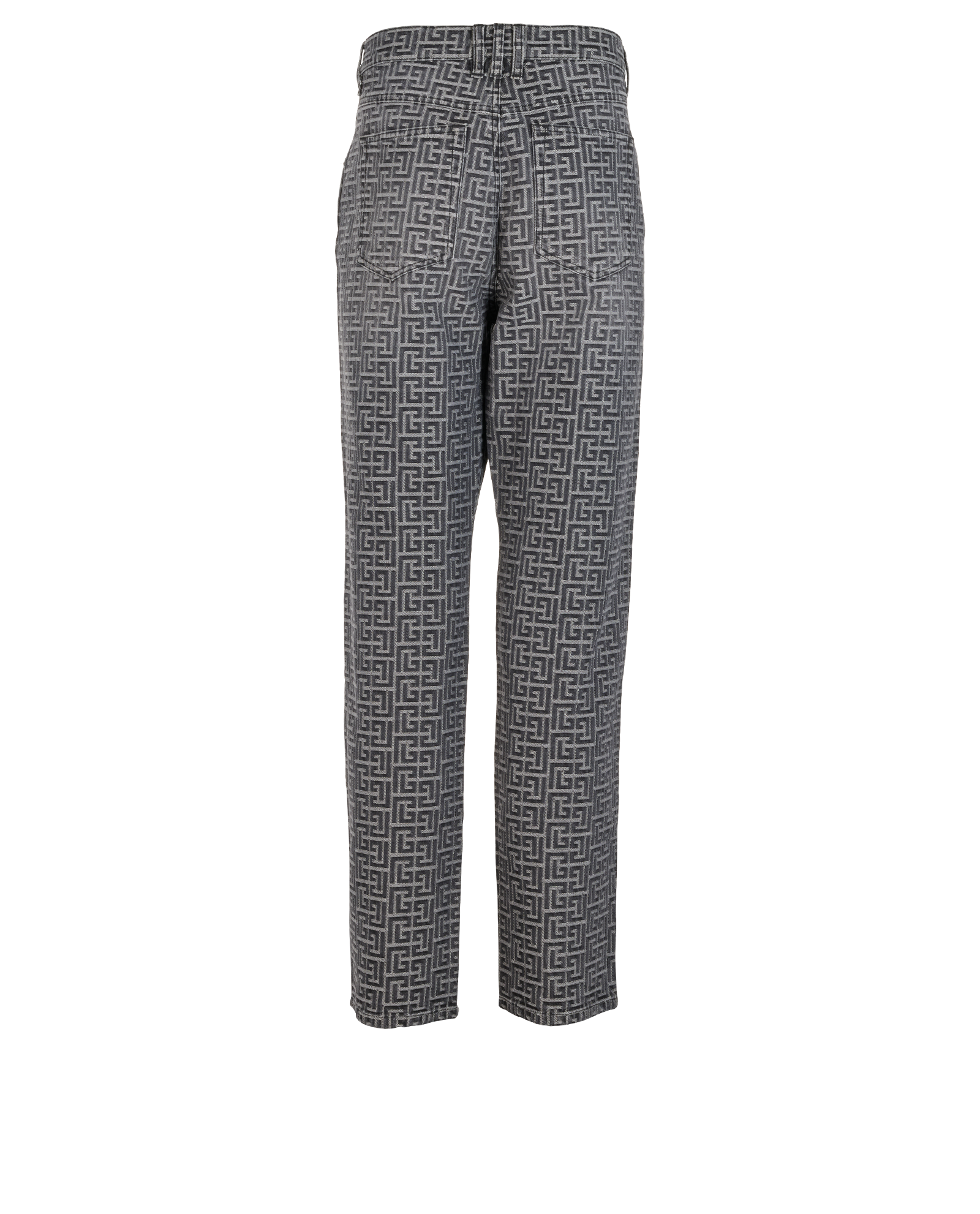 Balmain Monogram Straight Leg Jeans, &pound;350, Clothing, Black, Cotton, Back view