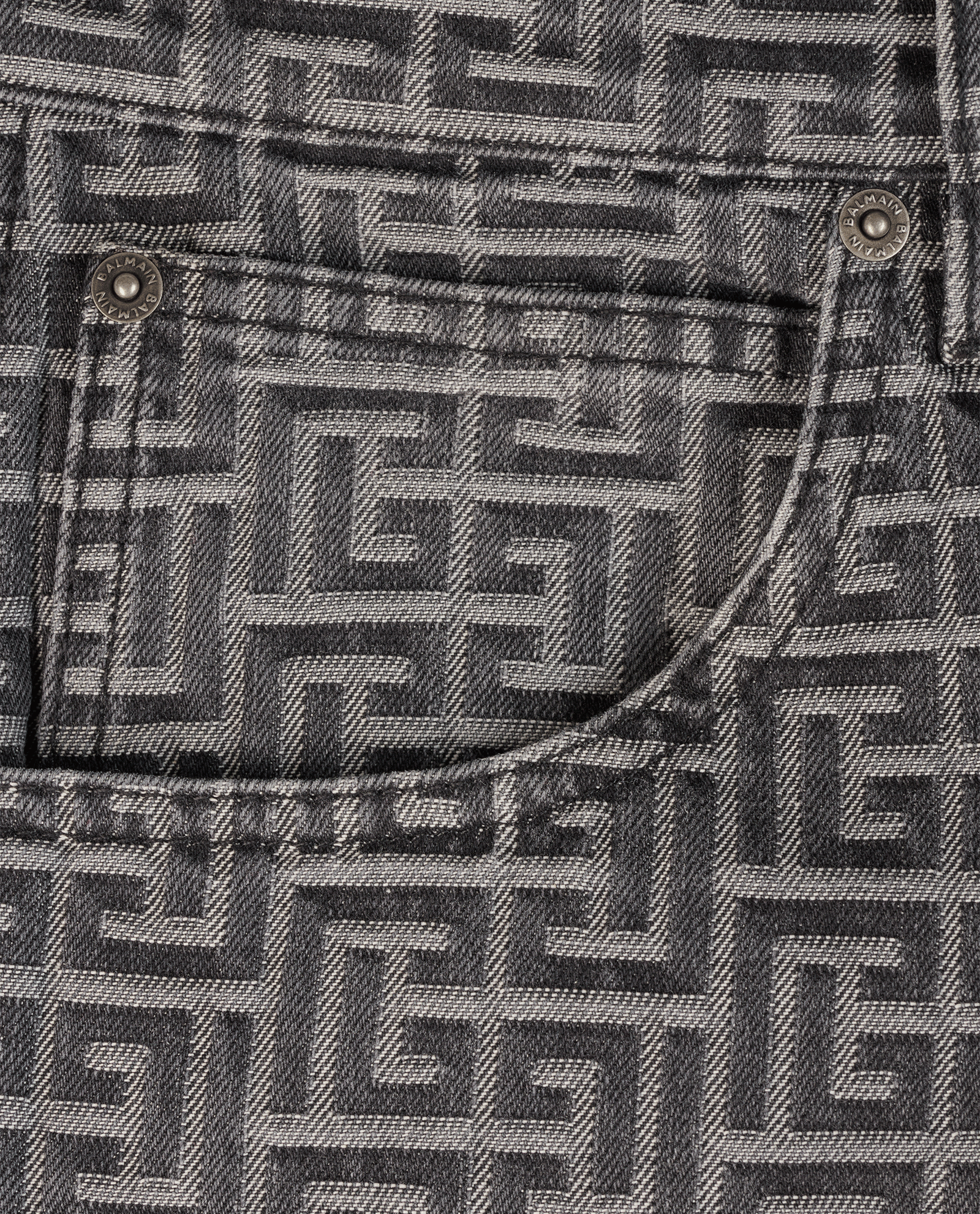 Balmain Monogram Straight Leg Jeans, &pound;350, Clothing, Black, Cotton, Other view