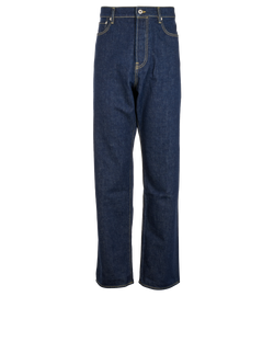 Kenzo Asagao Straight Jeans, Mens, Cotton, Blue, Sz XL, 3*
