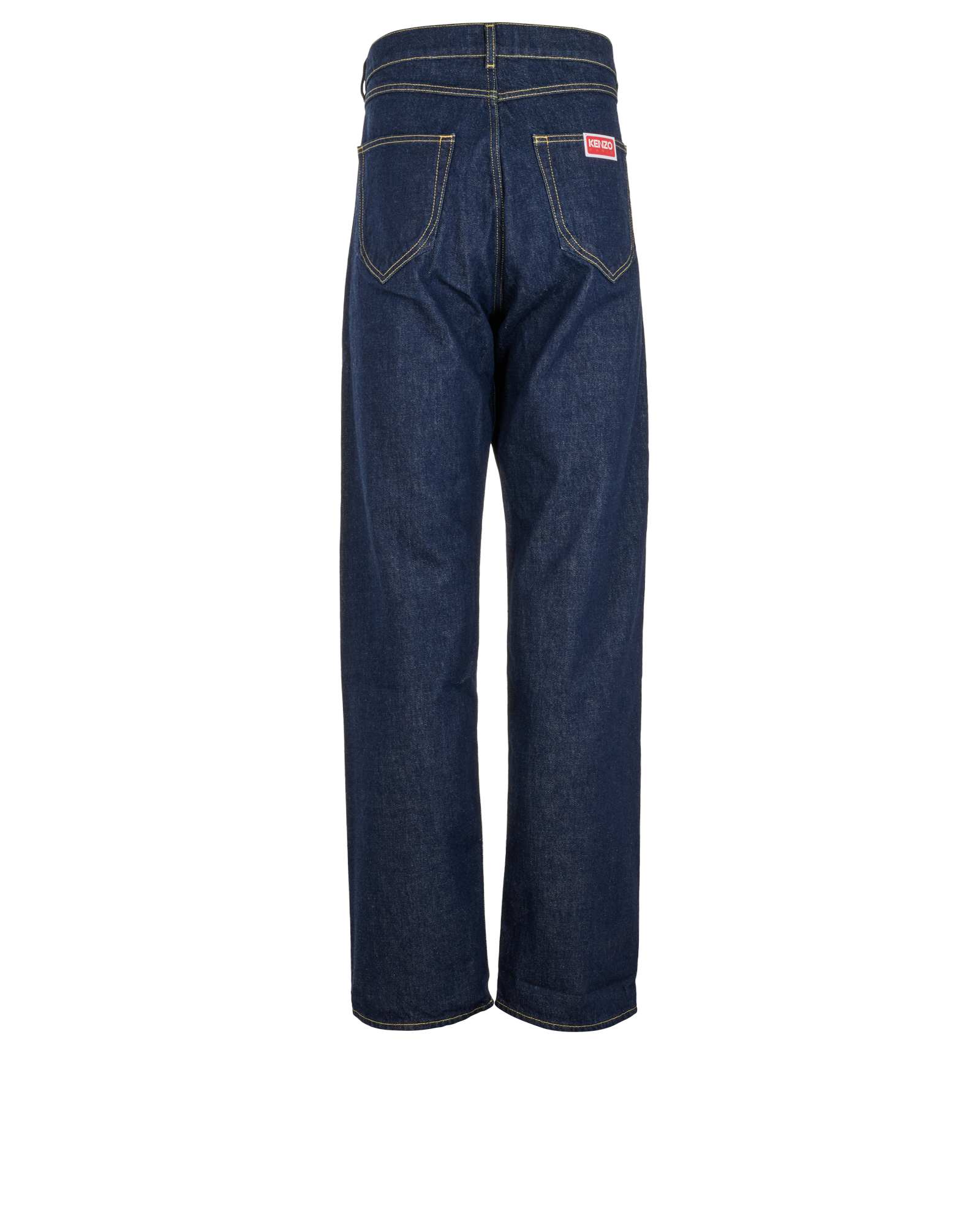 Kenzo Asagao Straight Jeans, &pound;110, Clothing, Blue, Cotton, Back view