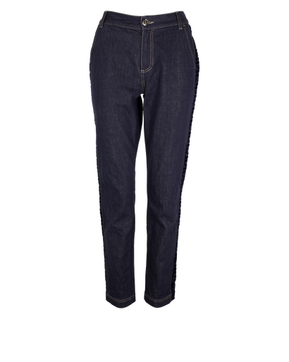 Fendi Zucca Panel Jeans, &pound;250, Clothing, Blue, Cotton, Front view