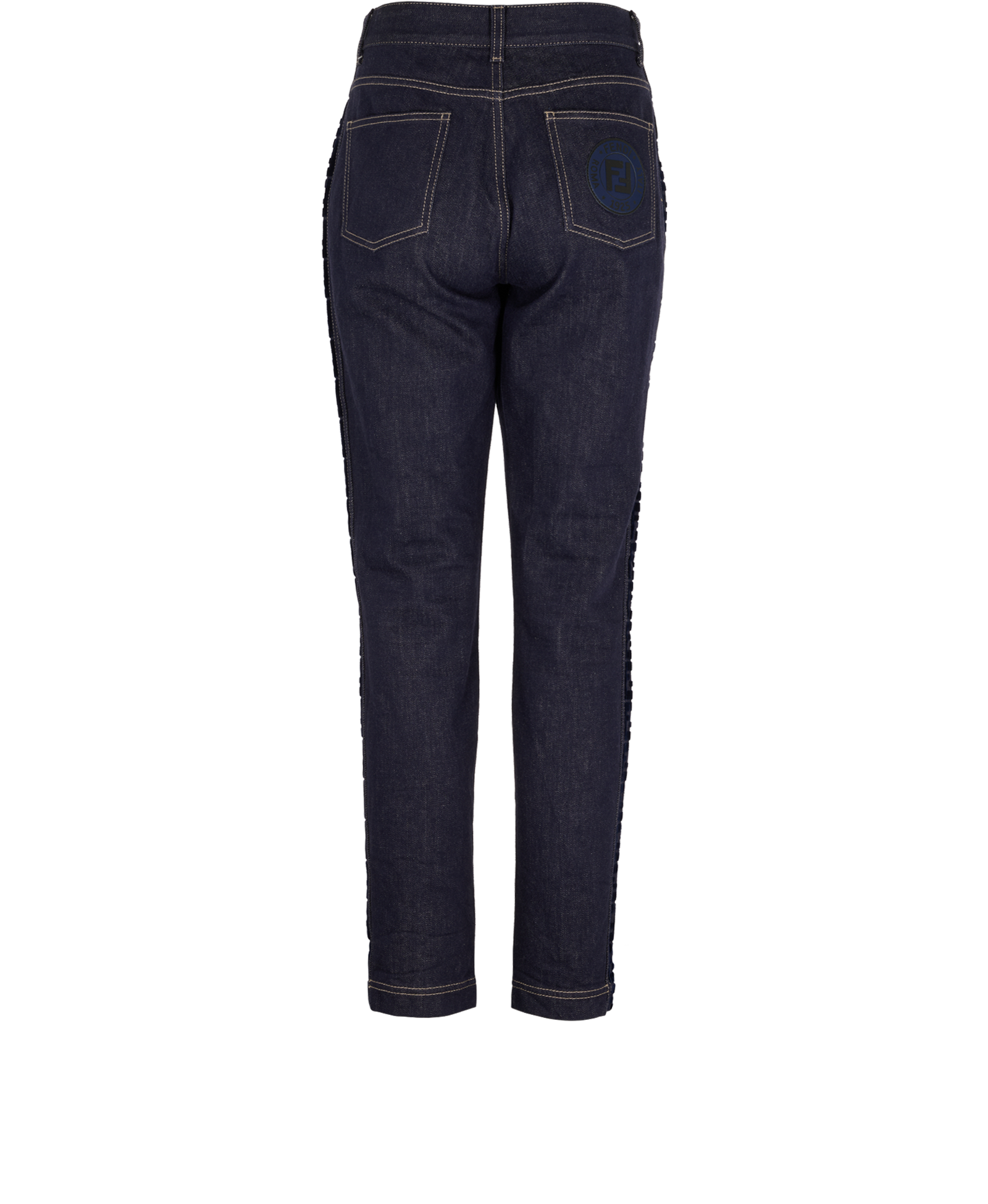 Fendi Zucca Panel Jeans, &pound;250, Clothing, Blue, Cotton, Back view
