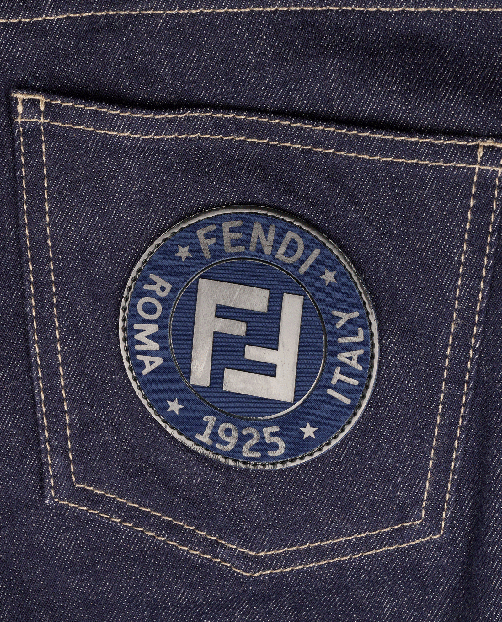 Fendi Zucca Panel Jeans, &pound;250, Clothing, Blue, Cotton, Other view
