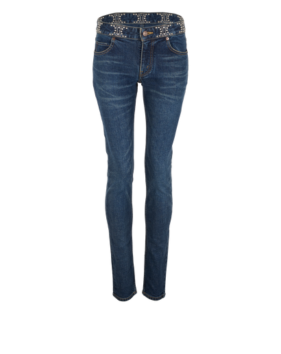 Celine Studded Waist Details Jeans, &pound;350, Clothing, Blue, Cotton, Front view