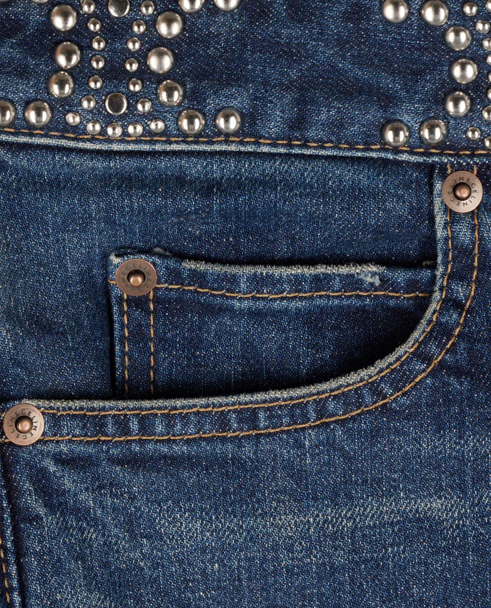Celine Studded Waist Details Jeans, &pound;350, Clothing, Blue, Cotton, Other view