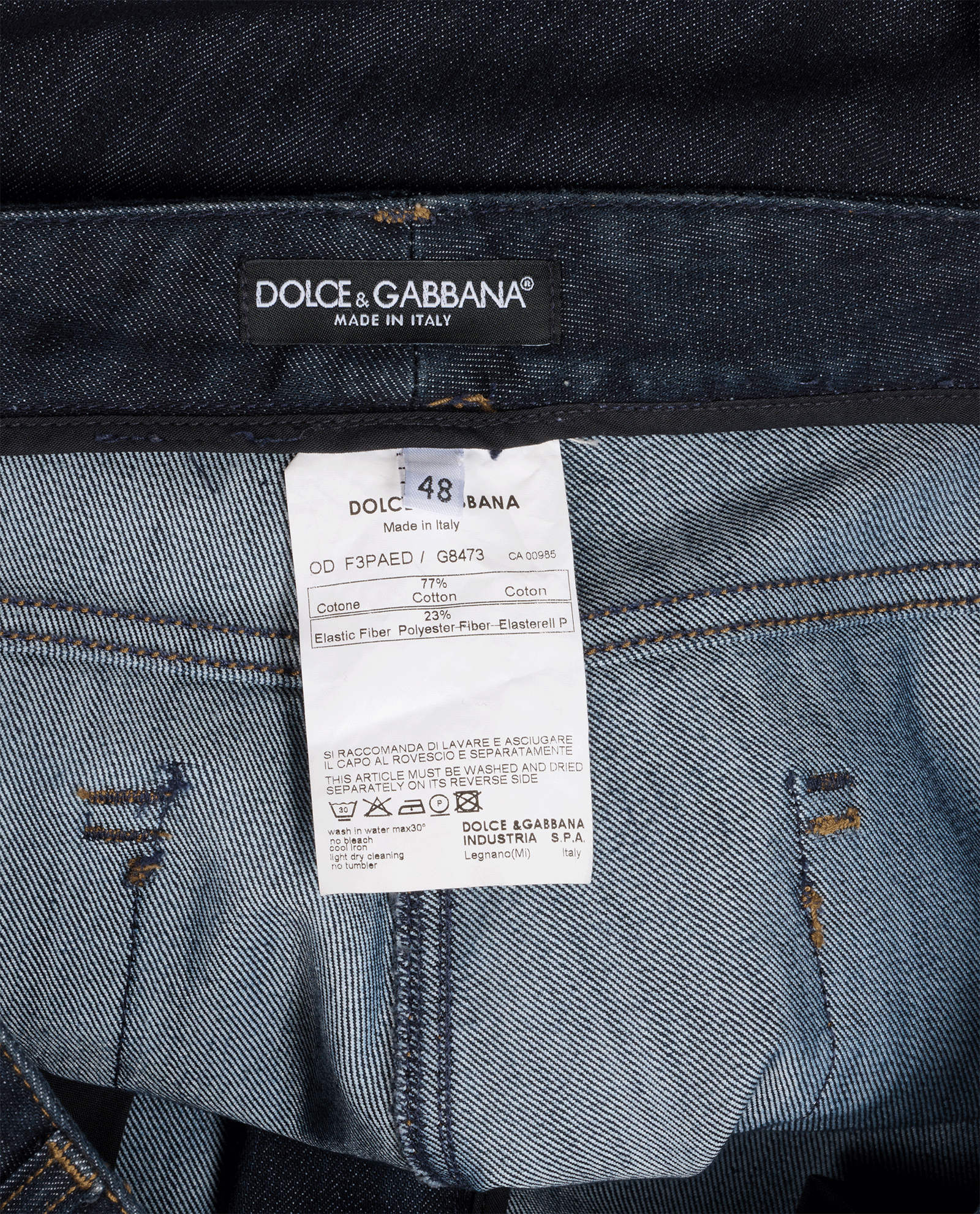 Dolce & Gabbana Logo-Plaque Straight Leg Jeans, &pound;110, Clothing, Blue, Cotton, Other view