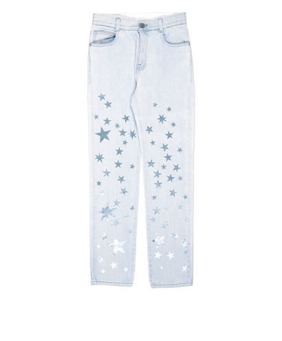 Stella McCartney Star Print Flared Jeans, £80, Clothing, Blue, Cotton, Front view