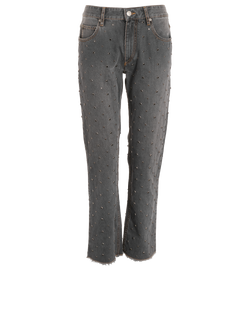Isabel Marant Embellished Straight Jeans, Cotton, Black, UK12, 2*