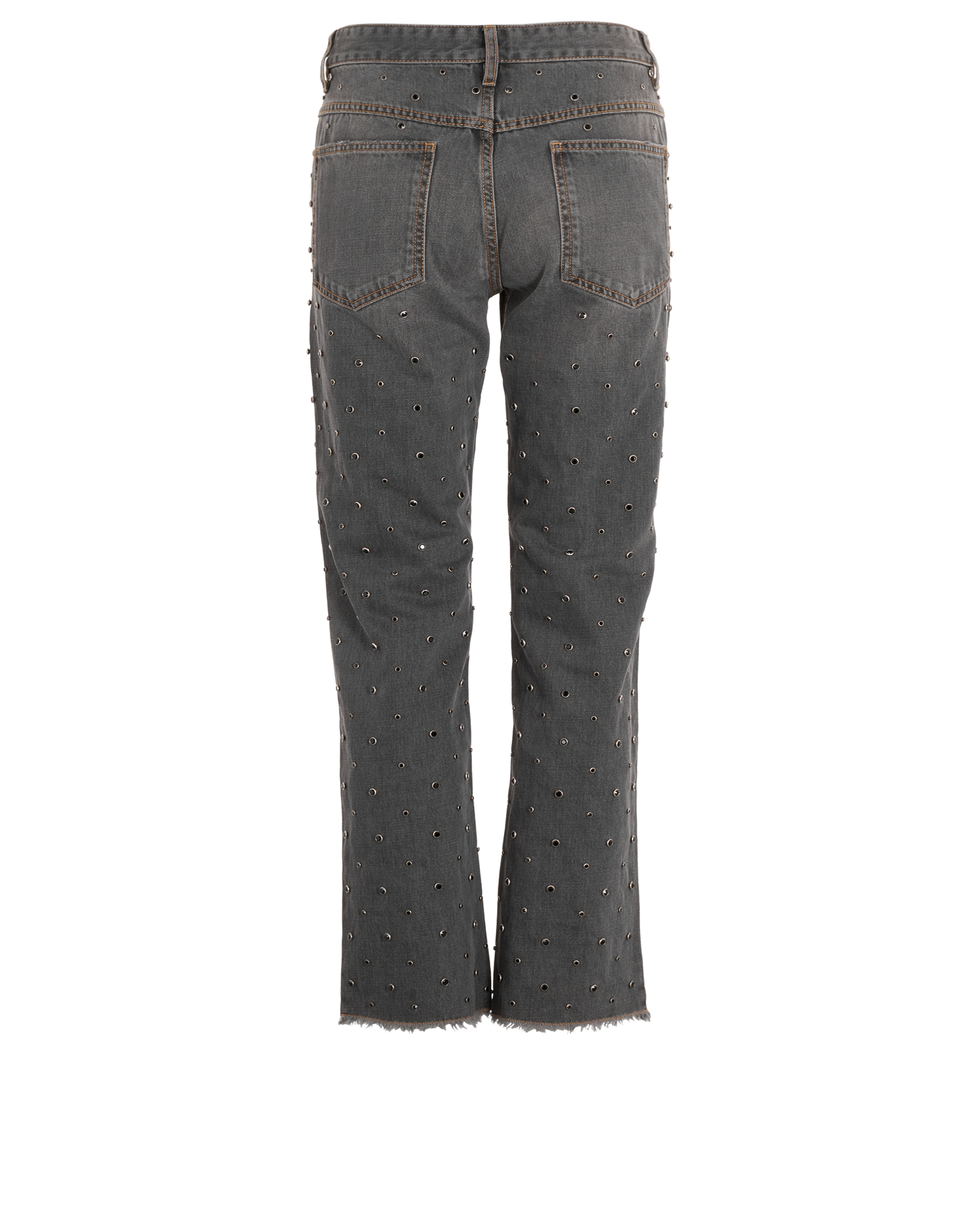 Isabel Marant Embellished Straight Jeans, &pound;350, Clothing, Black/Grey, Cotton, Back view