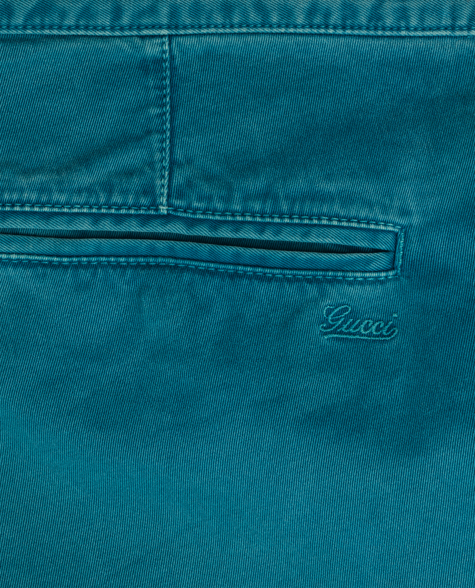 Gucci Logo Embroidered Straight Leg Chino, &pound;90, Clothing, Blue, Cotton, Other view