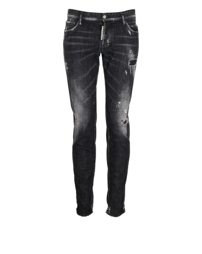 Dsquared2 Distressed Jeans, &pound;190, Clothing, Black, Denim, Front view