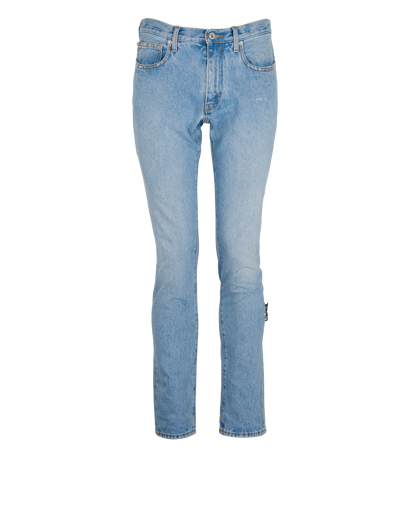 Off-White Personal Straight Jeans, &pound;95, Clothing, Blue, Denim, Front view