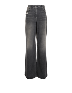 Givenchy Distressed Wide Leg Jeans, Cotton, Black, UK12, 3*