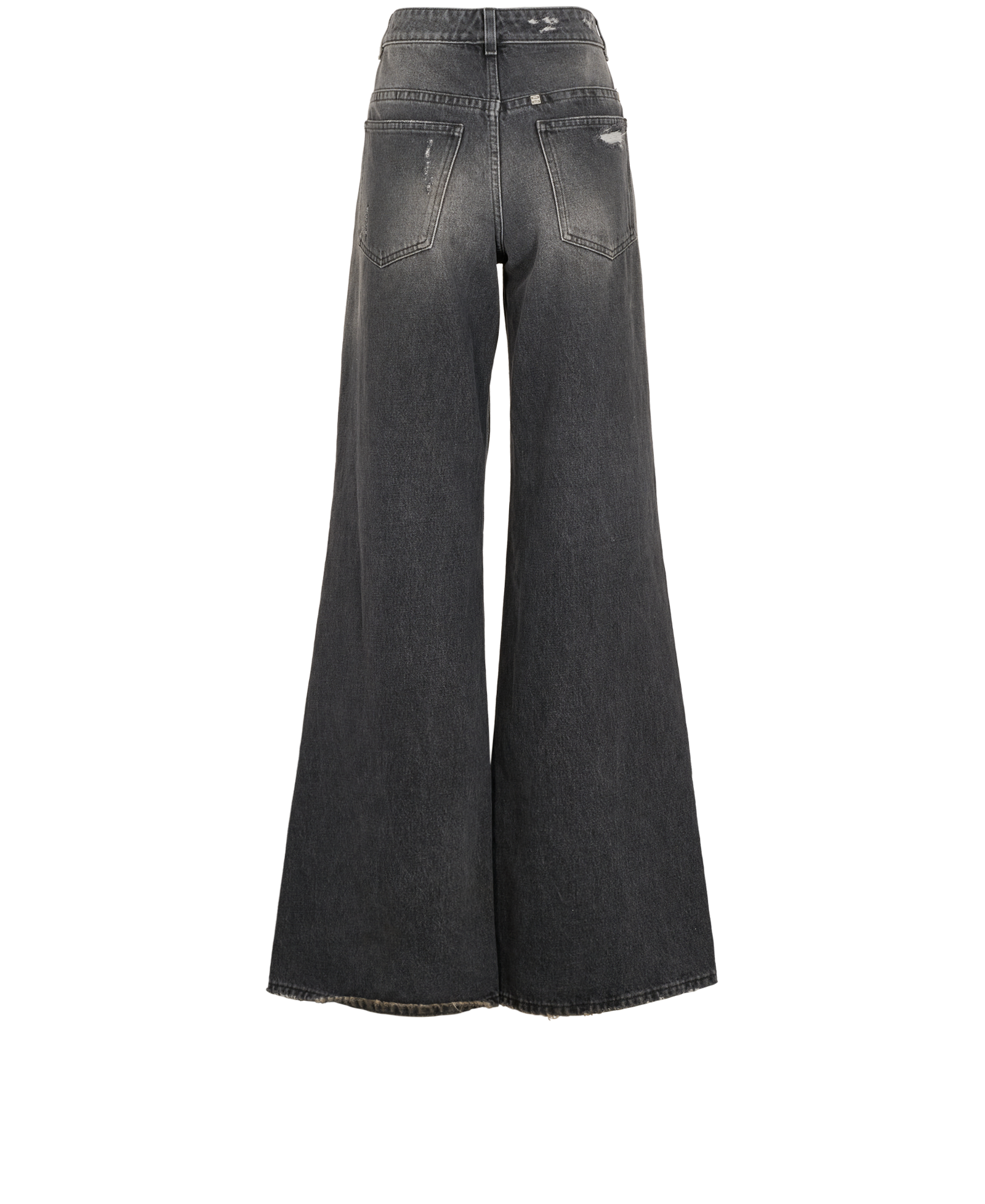 Givenchy Distressed Wide Leg Jeans, &pound;110, Clothing, Black, Cotton, Back view