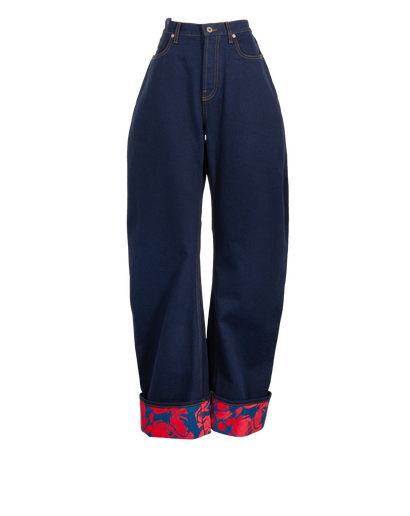 Burberry High Rise Jeans, &pound;150, Clothing, Blue/Red, Denim, Front view