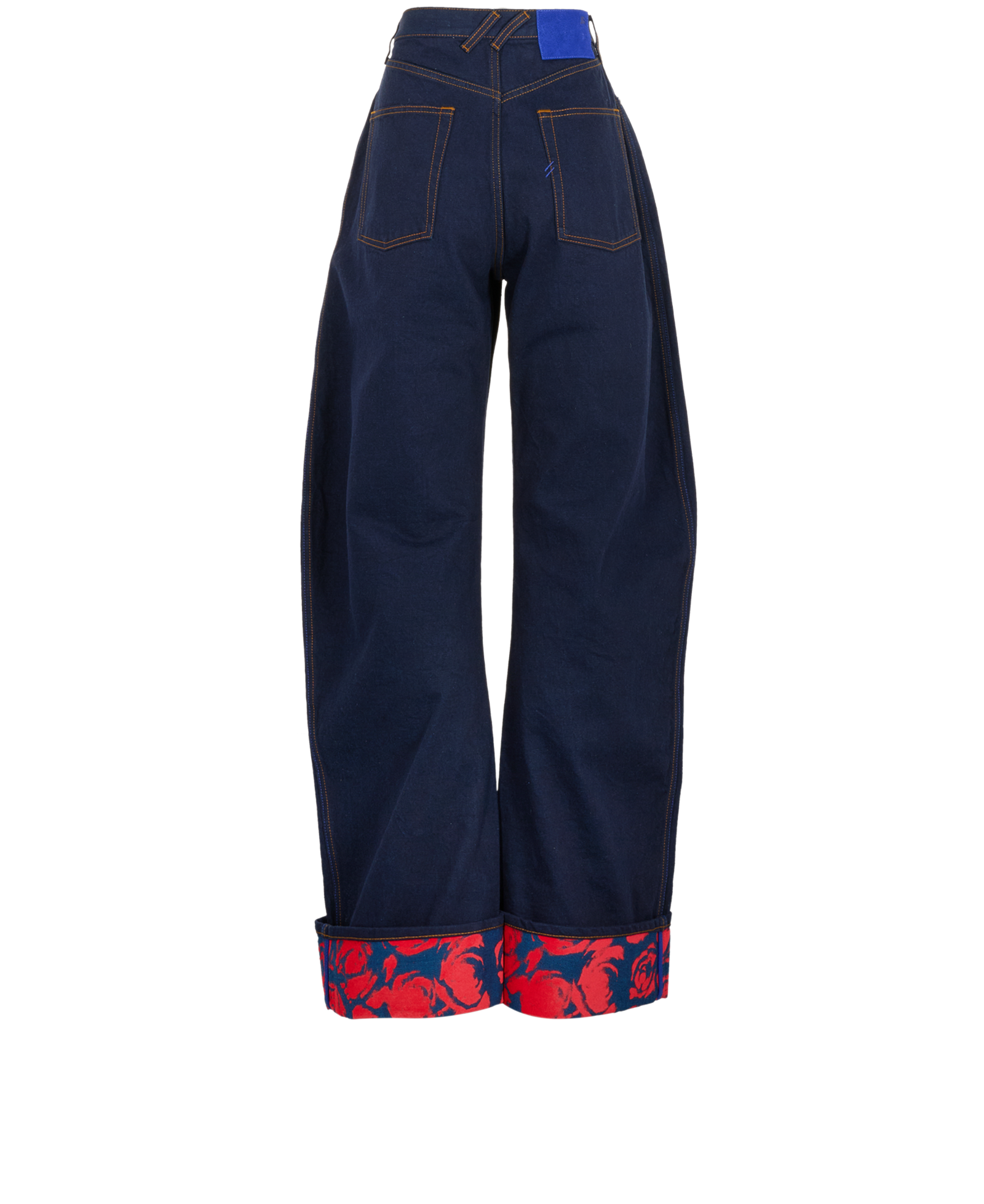 Burberry High Rise Jeans, &pound;150, Clothing, Blue/Red, Denim, Back view