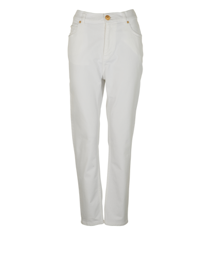 Balmain Slim Fit Jeans, &pound;150, Clothing, White, Cotton, Front view