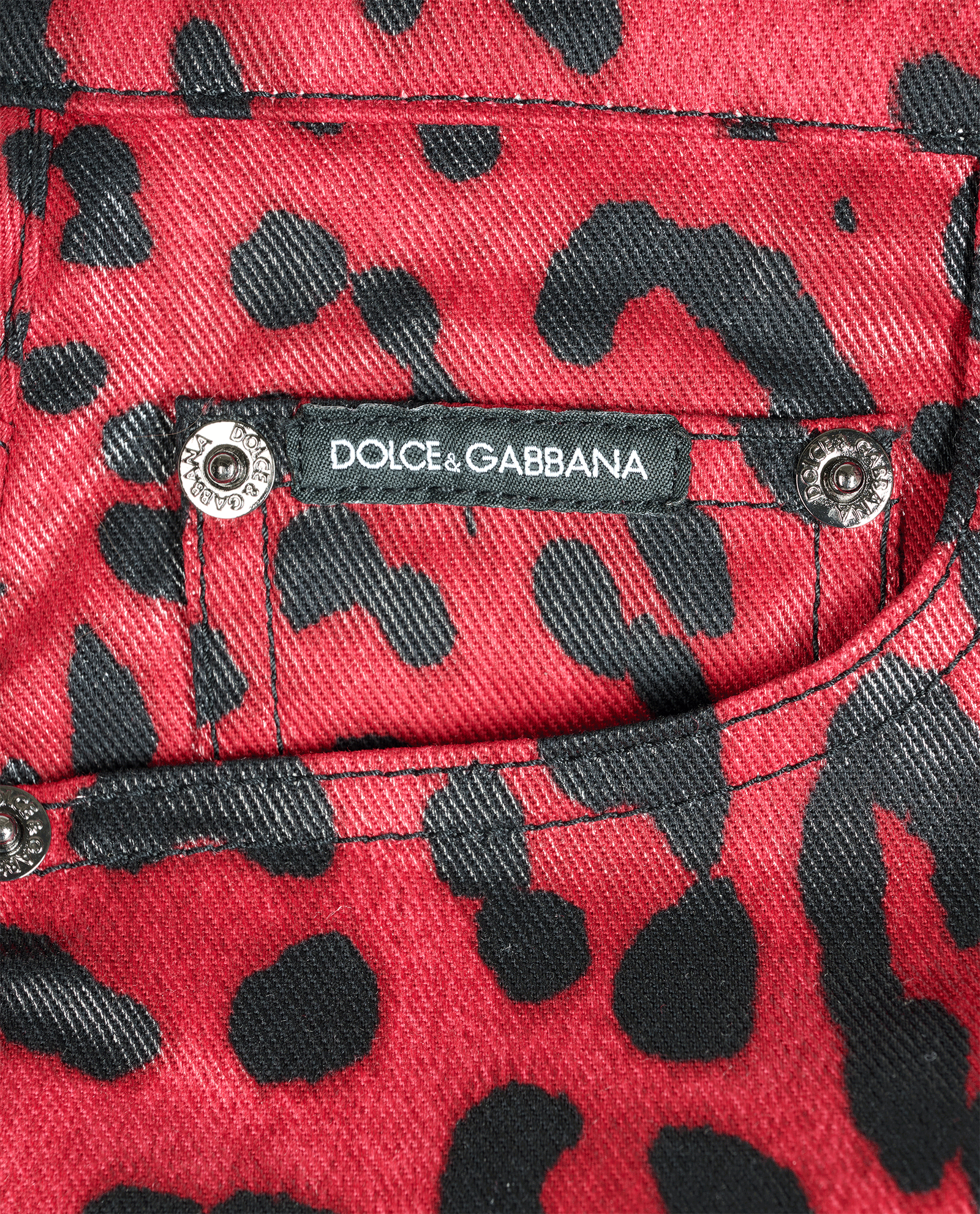 Dolce & Gabbana Leopard Jeans, &pound;170, Clothing, Black/Red, Denim, Other view
