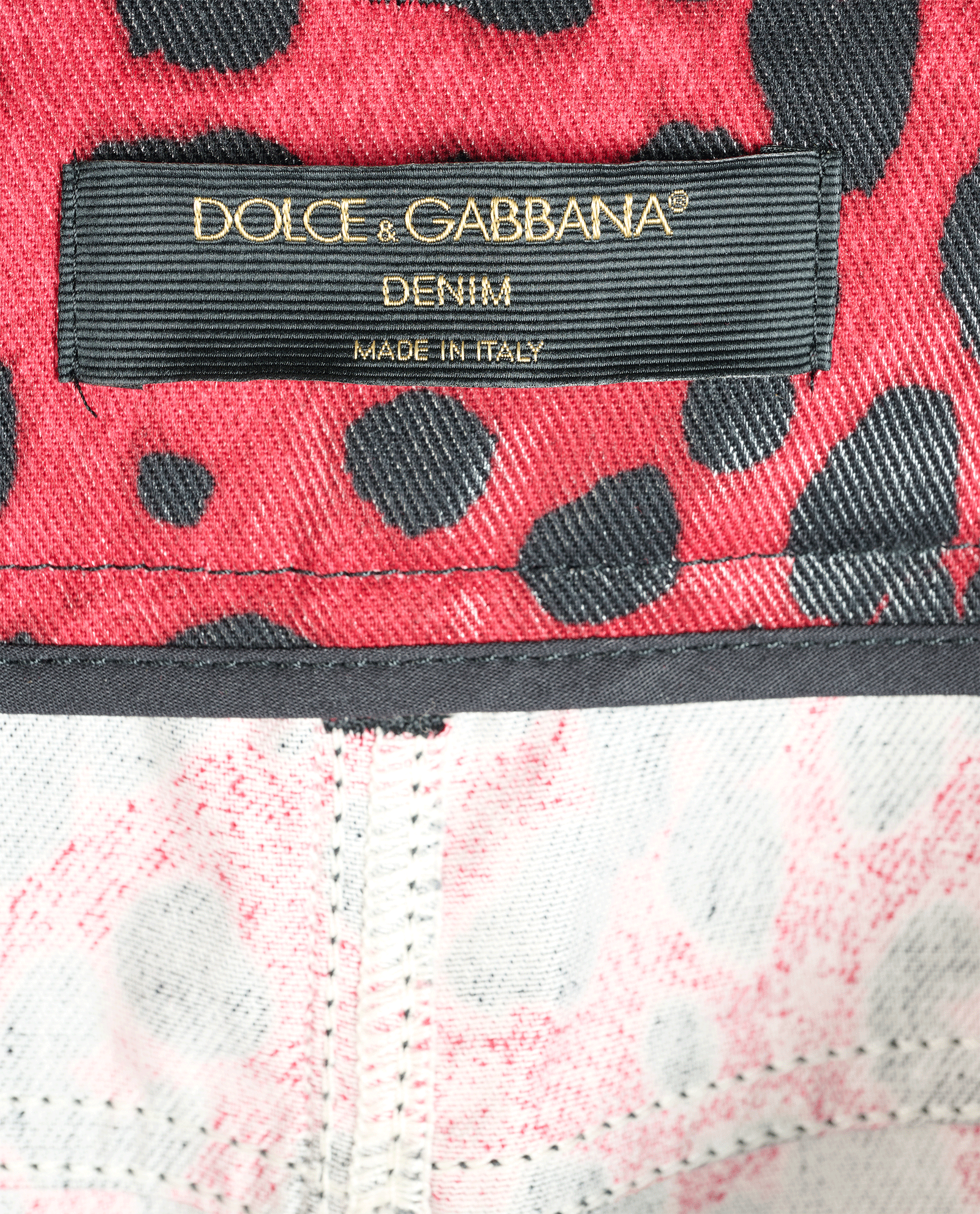 Dolce & Gabbana Leopard Jeans, &pound;170, Clothing, Black/Red, Denim, Other view